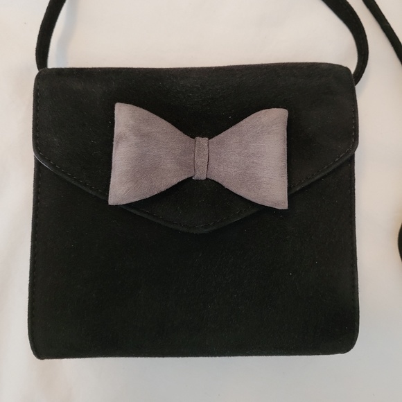 Vaneli Black Suede Evening Bag - Picture 2 of 5